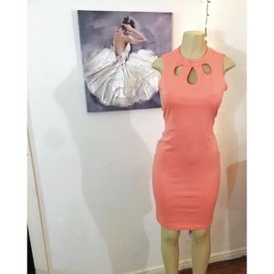 Versona coral sleeveless bodycon